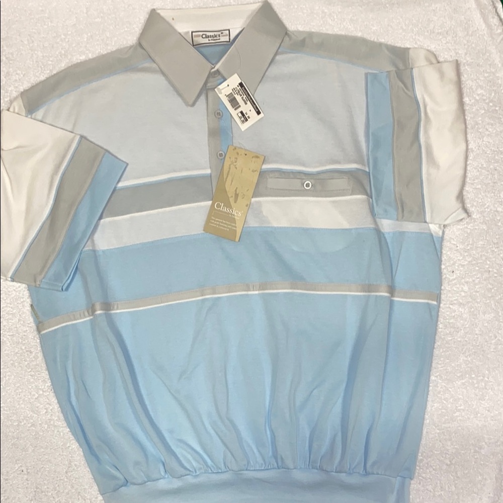 vtg classics banded hem s/s colorblock polo shirt Mens xL golf sopranos dad 90s